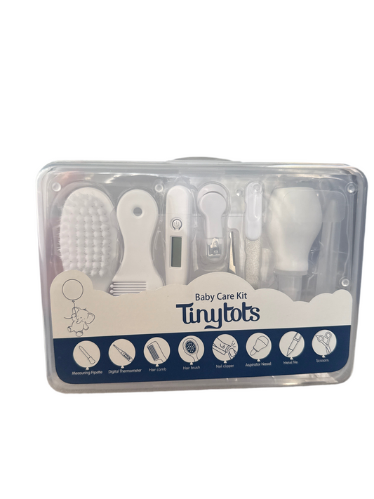 Kit limpieza higiene safety bebe niña niño Peine cortaúñas termómetro saca mocos aspirador nasal lima gotero 8 piezas