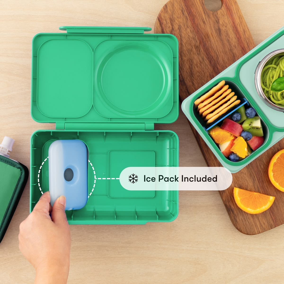 Lonchera accesorio para comida antiderrame niña niño OMIELIFE box up verde Up