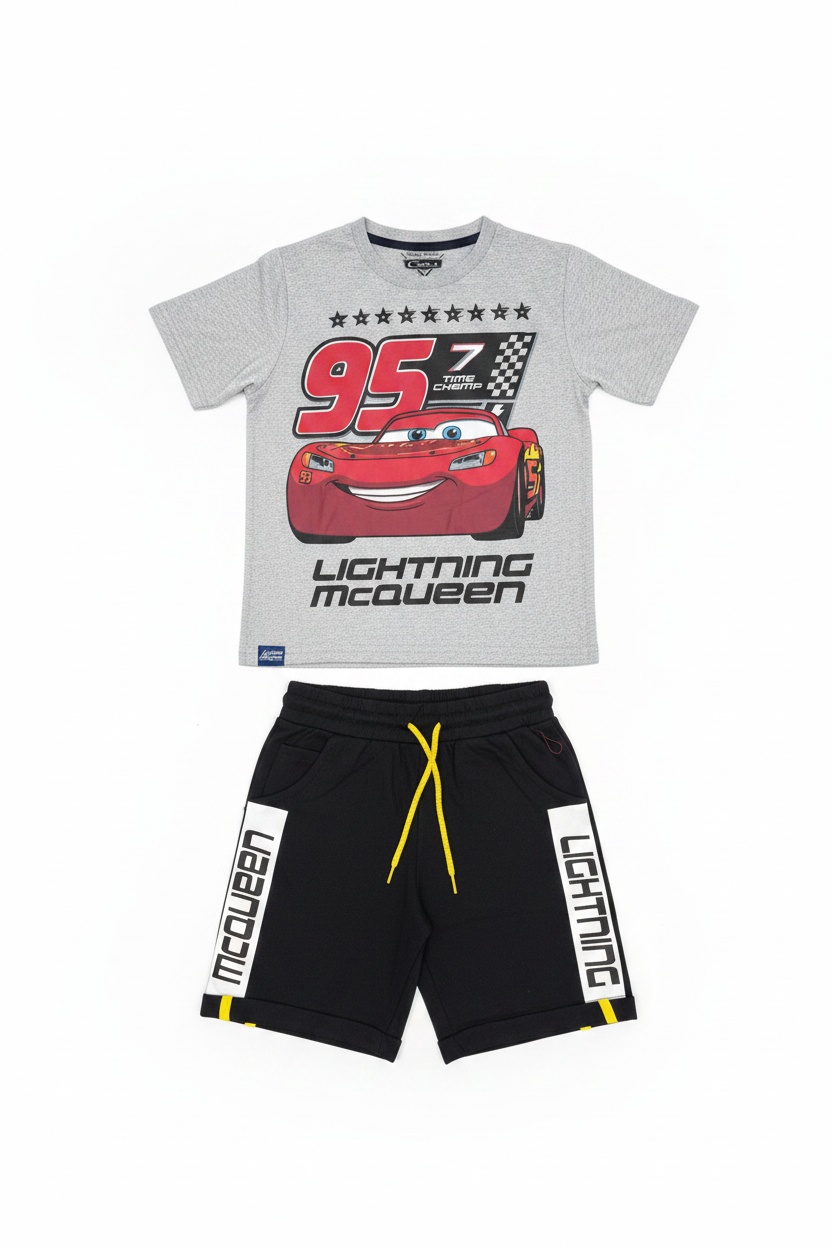 Set 2 piezas rayo McQueen cars short  camisa gris niño A9-C3-154N 545490