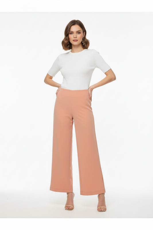 Pantalon formal dama Palazo flare pantaloneta salmón IN3-2326 590490