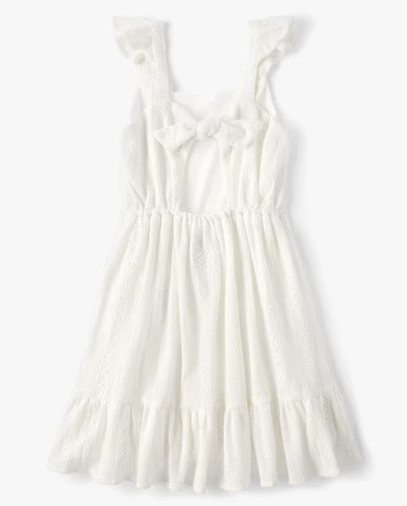 Vestido childrens place niña blanco blonda 49458416