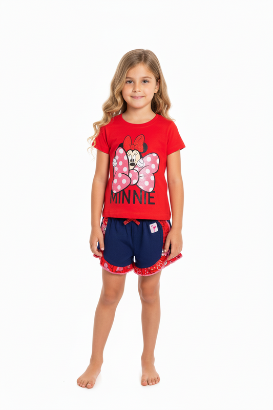 Set 2 piezas camisa roja bebe niña minnie disney D9-MI-1166B 490390