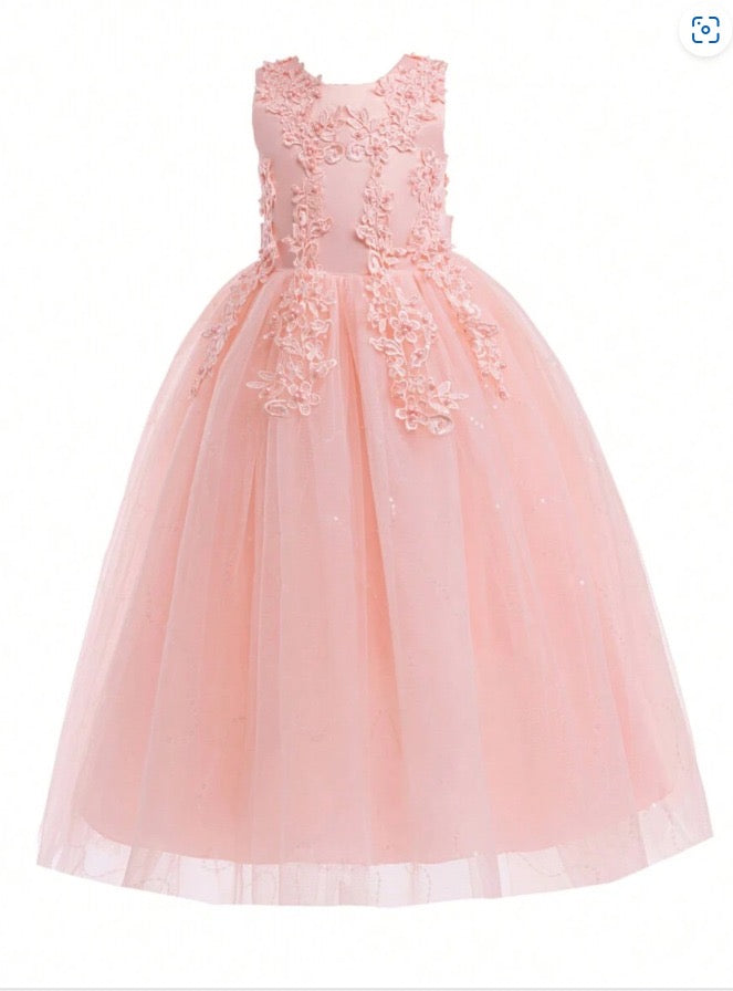 Vestido salmon largo evento de gala