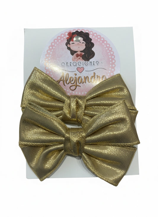 Set ganchos chongo dorados