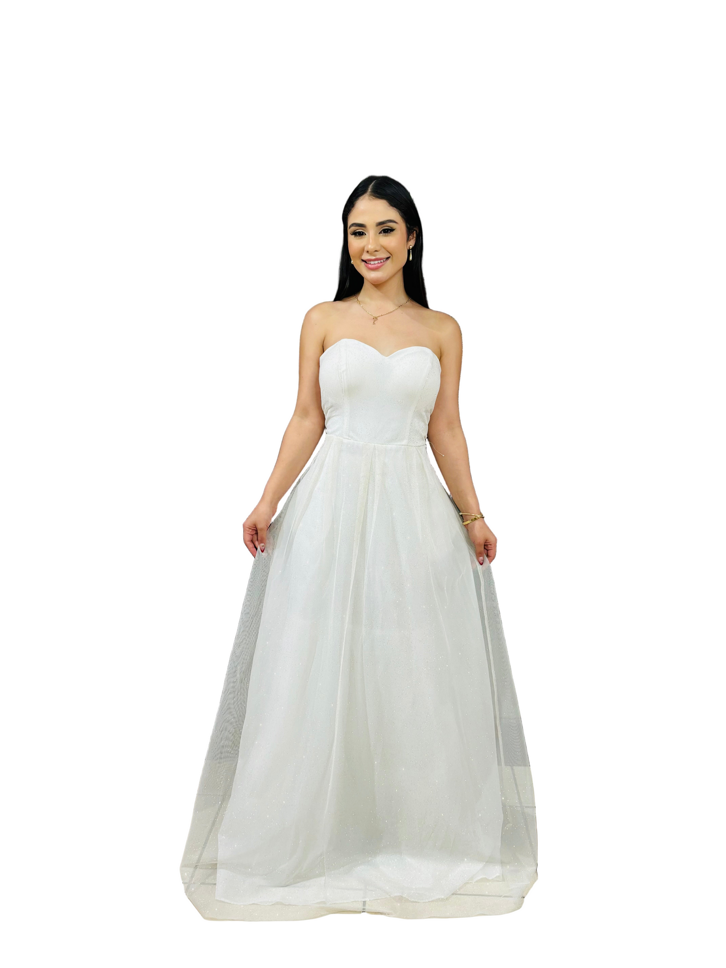 Vestido gala dama blanco SM