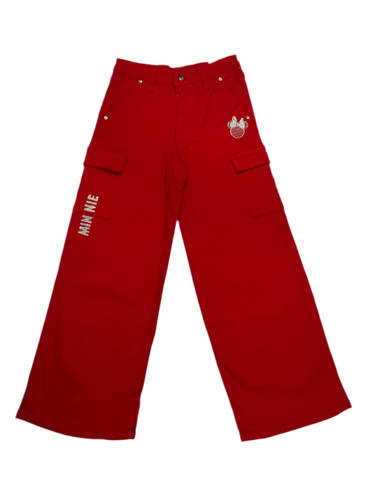 Pantalon jeans rojo niña Minnie MM-2517