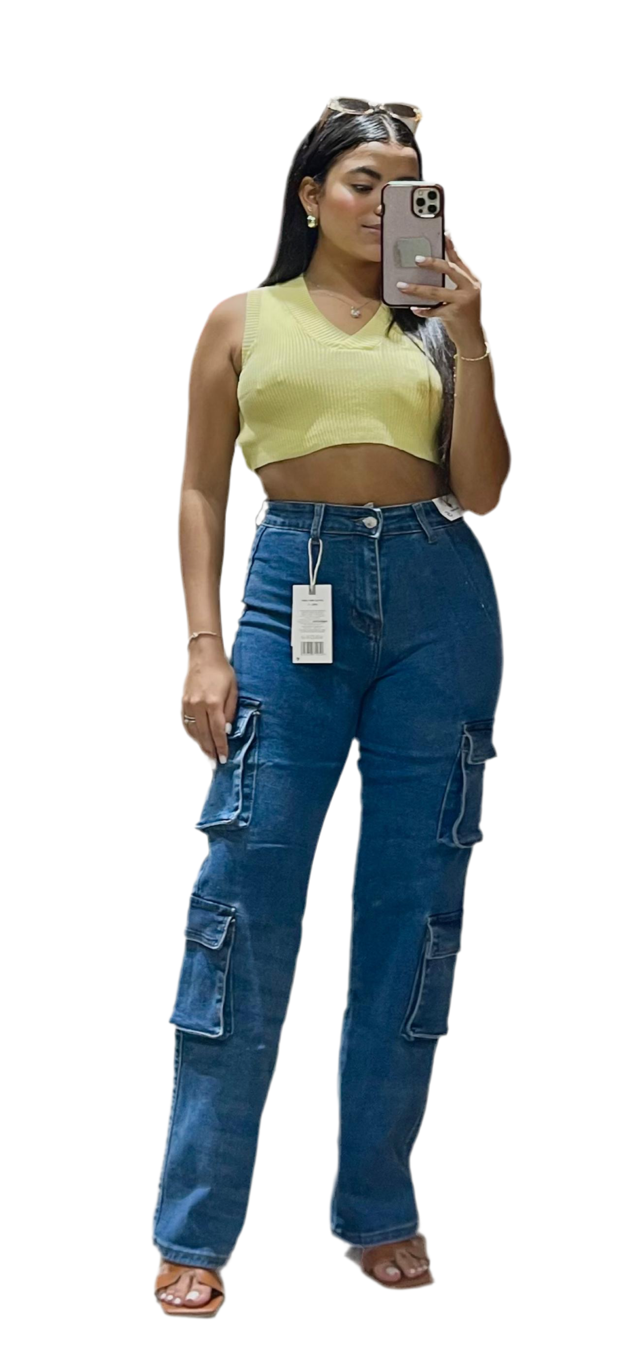 Pantalon Jeans oscuro cargo Mujer 3-15 Playboy PB11-2497 645585