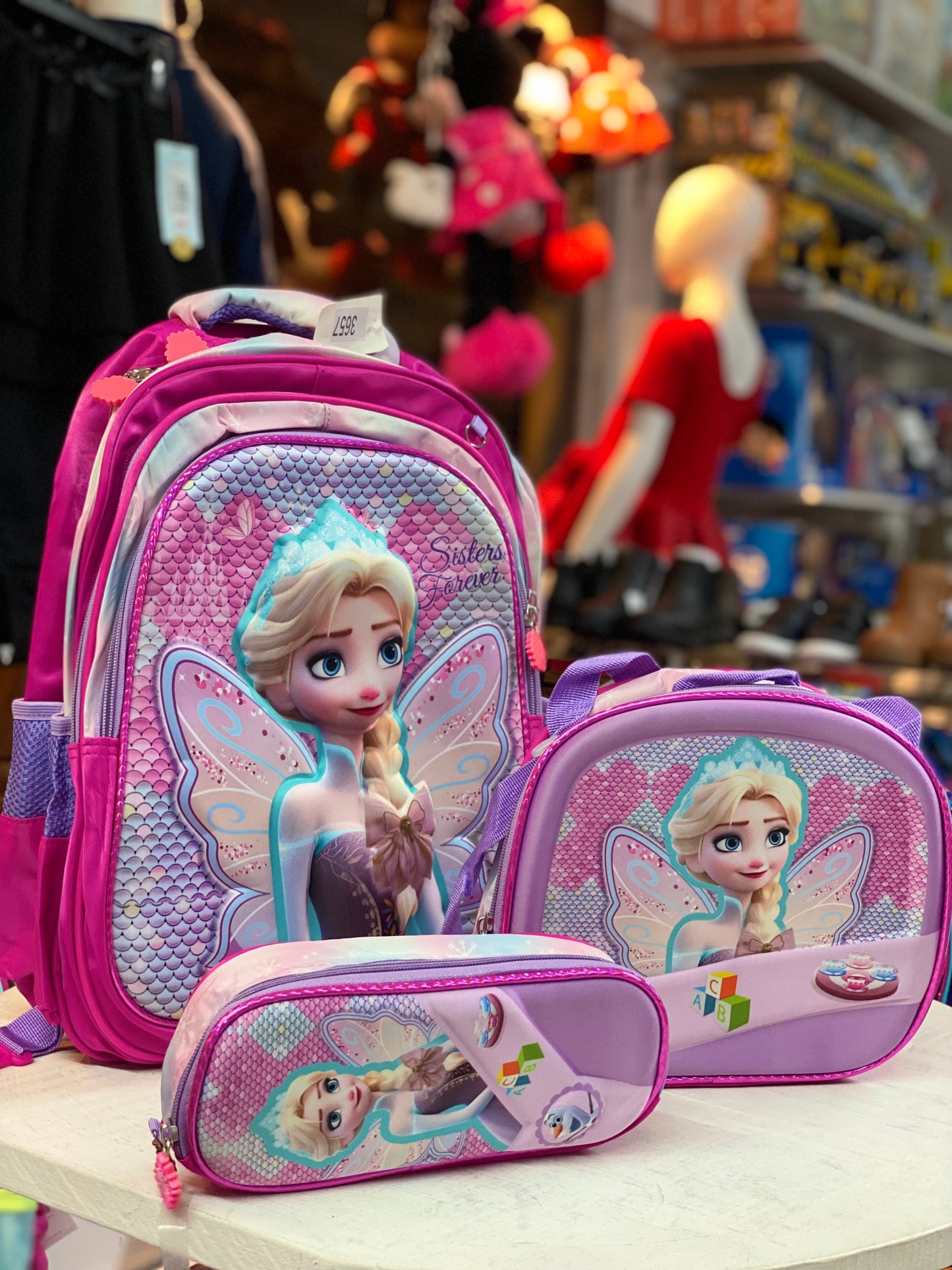 Mochila en Set Elsa Hada “17” pulgadas lonchera y lapicera