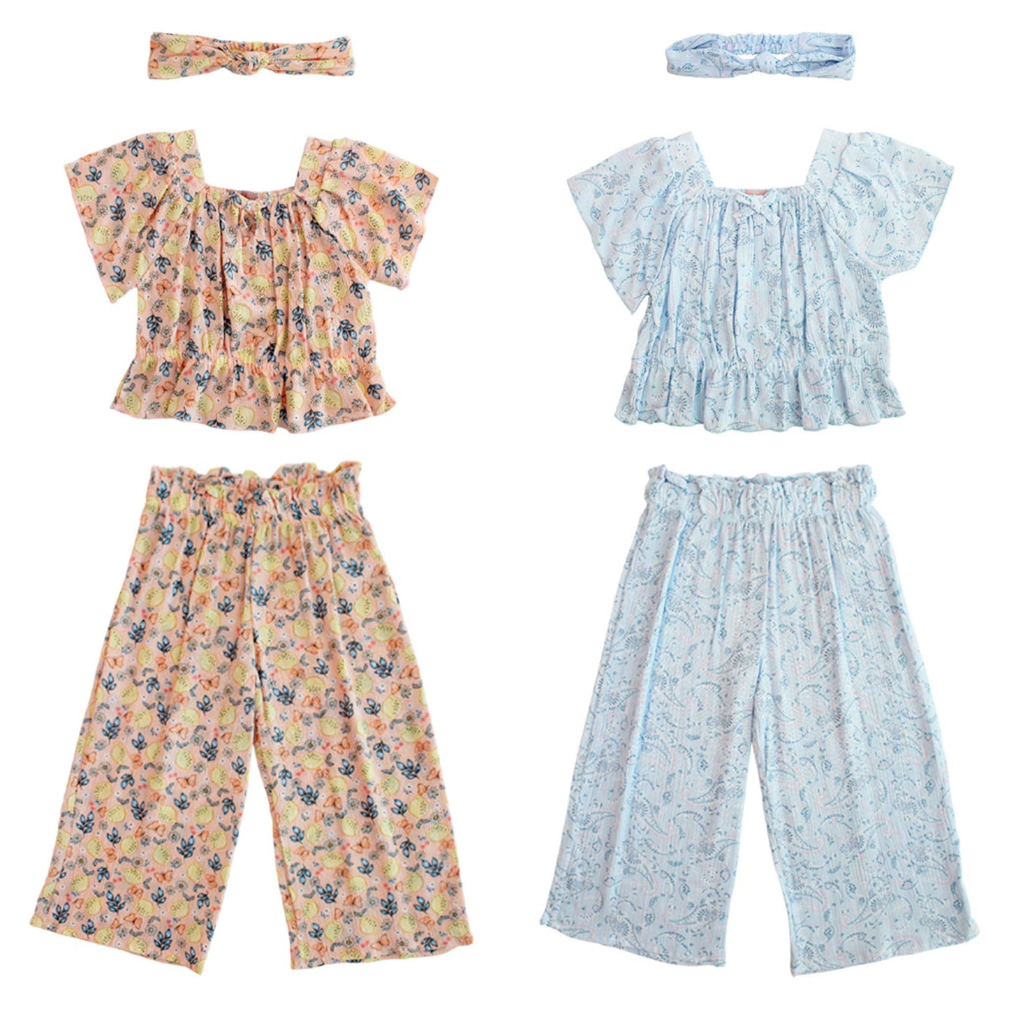 Set 3 piezas camisa pantalon diadema azul bebe niña Tinytots AP15199