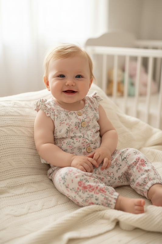 Set conjunto 2 piezas camisa pantalon floreado rosado bebe niña Tintytots AP15824