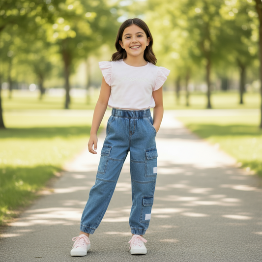 Set conjunto 2 piezas camisa rosada pantalon azul niña aeropostale Tinytots AYSQ49234BG