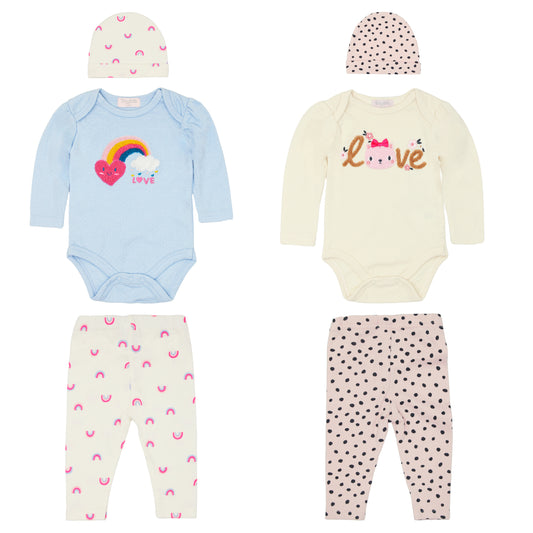 Set 3 piezas gorro mameluco beige pantalon bebe niña Tinytots B146H201GB