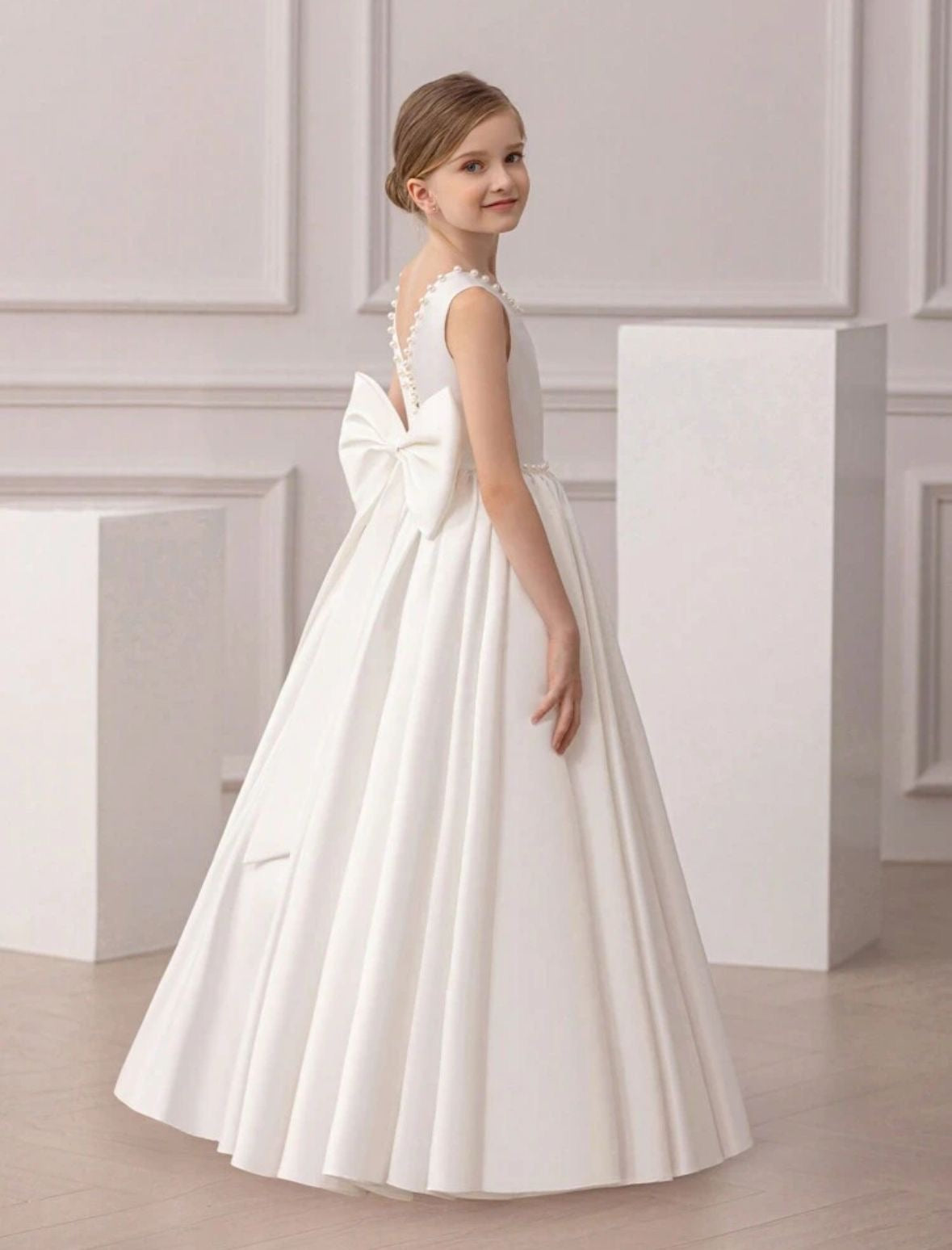 Vestido blanco largo evento gala