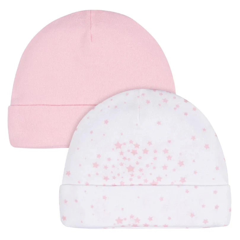 Set 2 Gorros bebe niña blanco rosado love your onesies