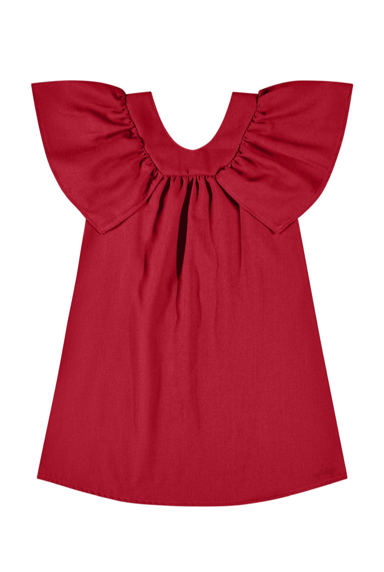 Vestido niña rojo revuelos quimby 34191-191663