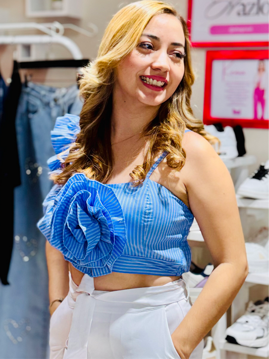 Camisa Blusa top azul oscuro para Dama CTD1242-11 690390