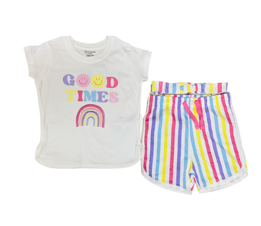 Set 2 piezas short camisa blanca niña primark