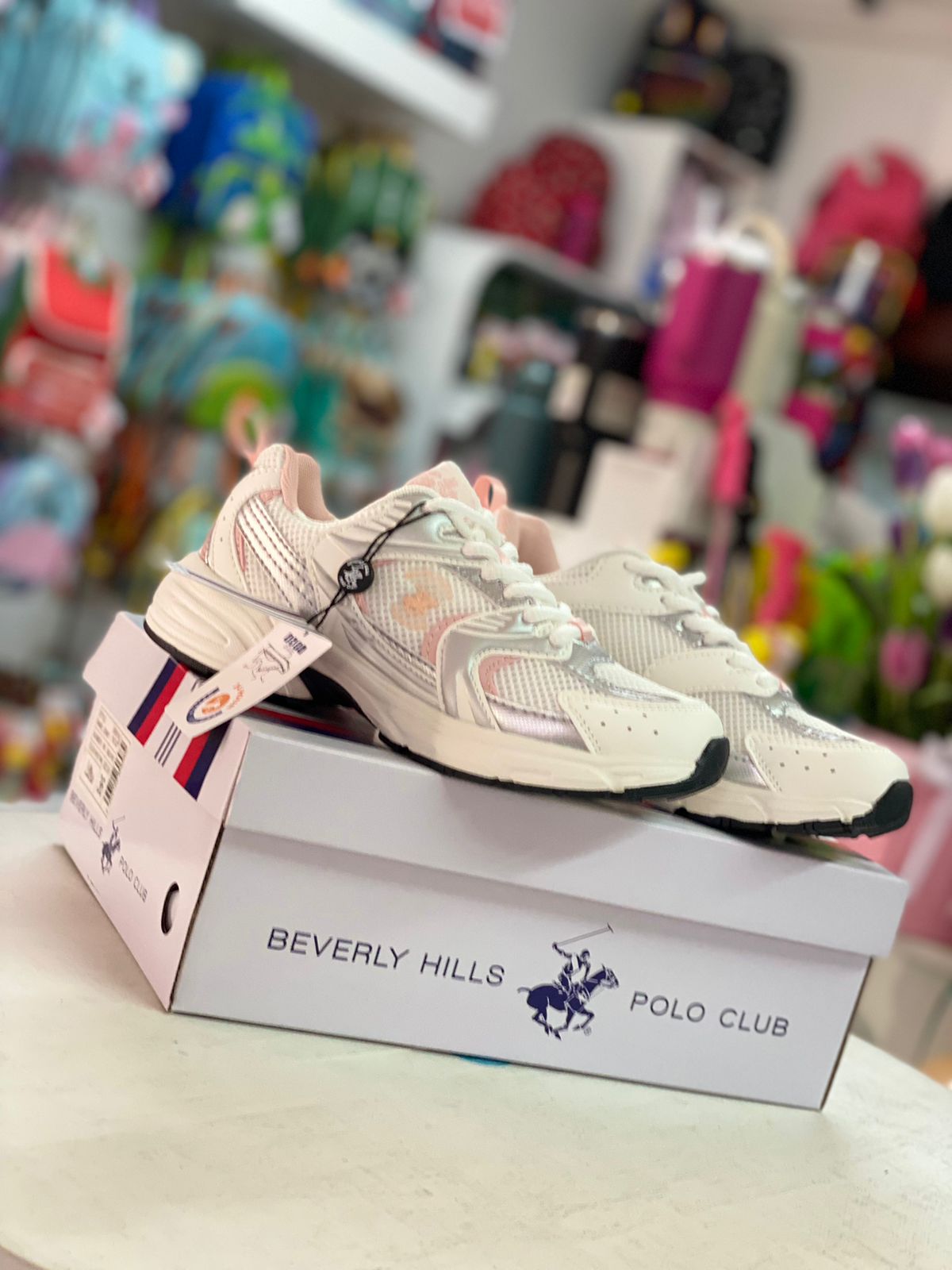 Tenis blancos rosado Polo adulto mujer o niña grande JENNY-WHPK-W5