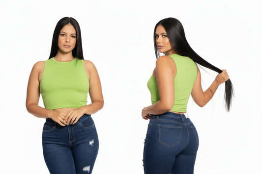 Camisa crop top basic algodón camiseta verde lima CTD1155-15 390290