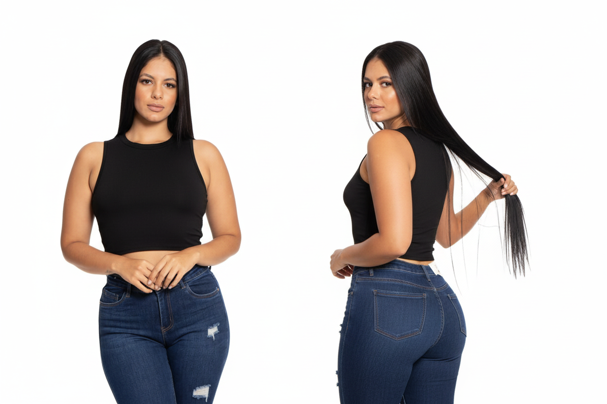 Camisa crop top basic algodón camiseta negra CTD1155-15 390290