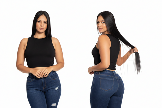 Camisa crop top basic algodón camiseta negra CTD1155-15 390290
