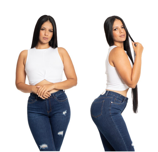 Camisa crop top basic algodón camiseta blanca CTD1155-15 390290