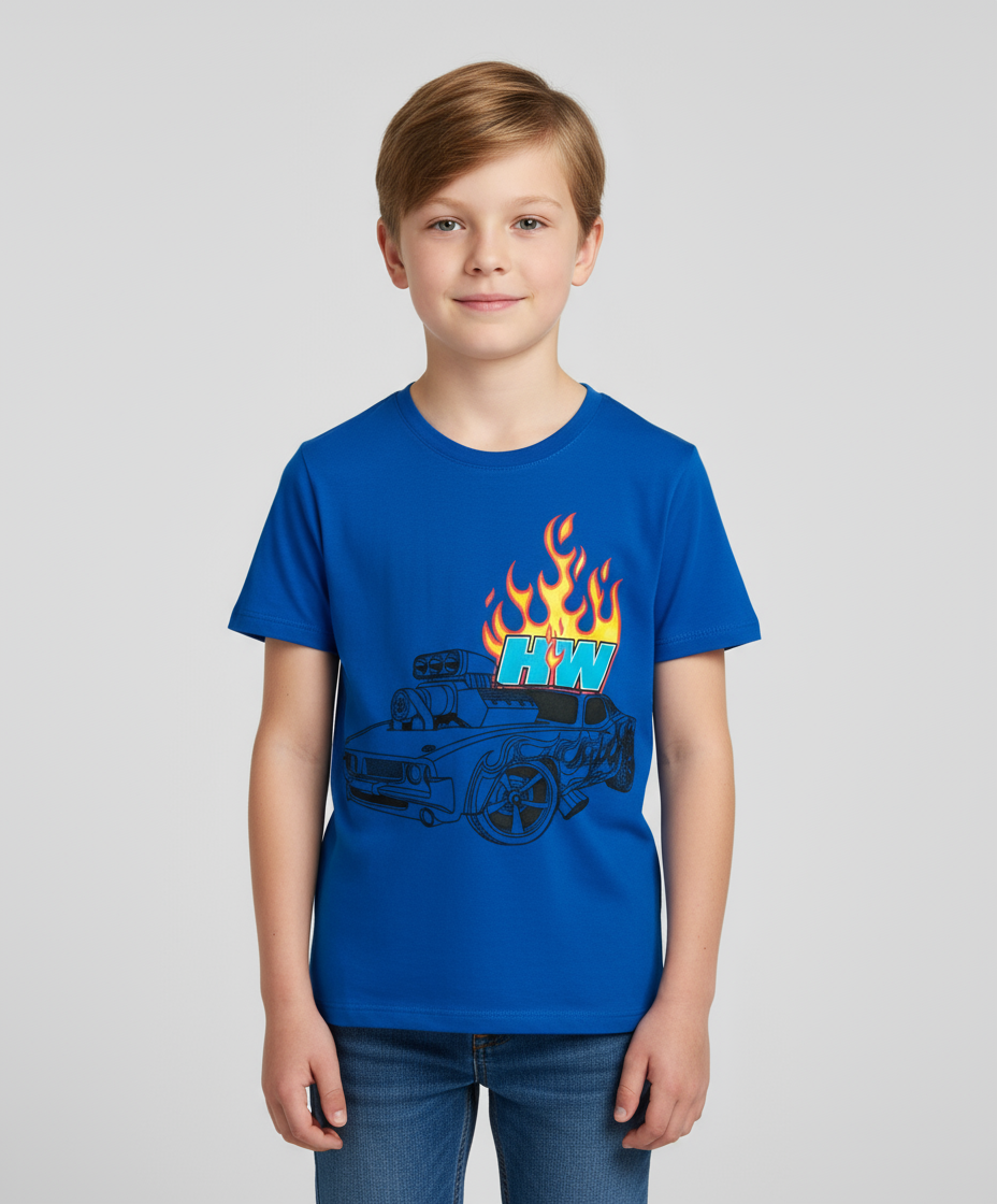 Camisa azul oscuro niño fuego Hotwheels HW-91390
