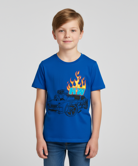 Camisa azul oscuro niño fuego Hotwheels HW-91390