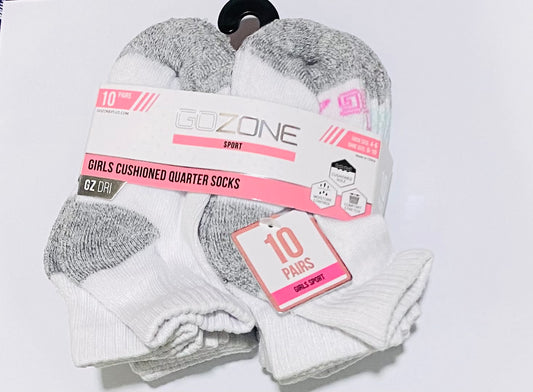 Set 10 pares Calcetines blancos con gris Gozone