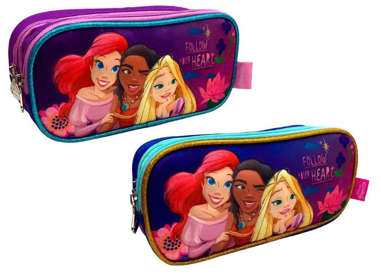 Cartuchera princesas azul 22x10x7 062-03339