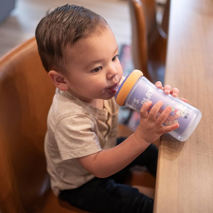 Vaso Bote termo Bluey de entrenamiento con pajilla bebé niño niña