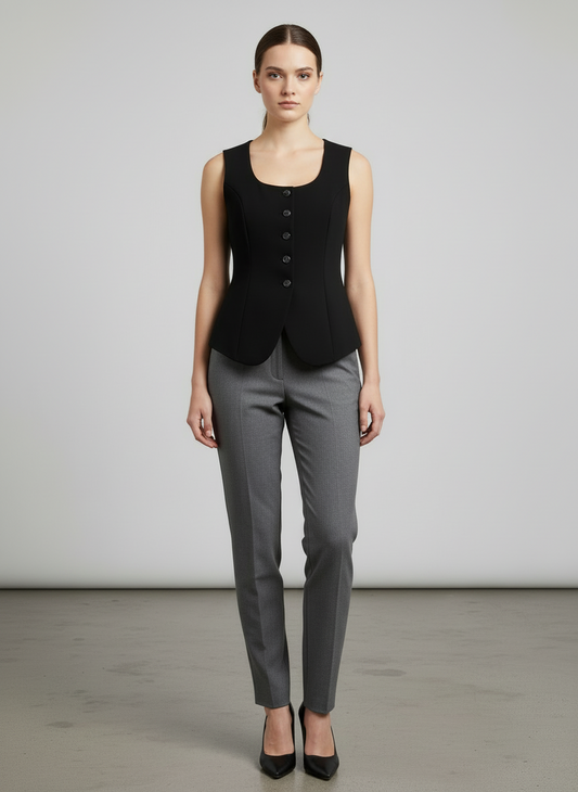 Camisa chaleco blazer negro dama mujer