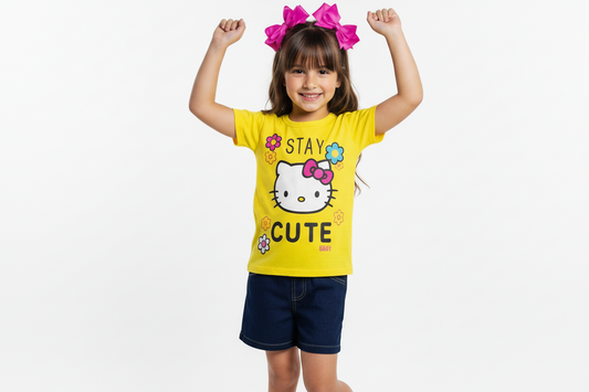Set 2 piezas niña camisa amarilla Hello Kitty H9-HK-104D 490390