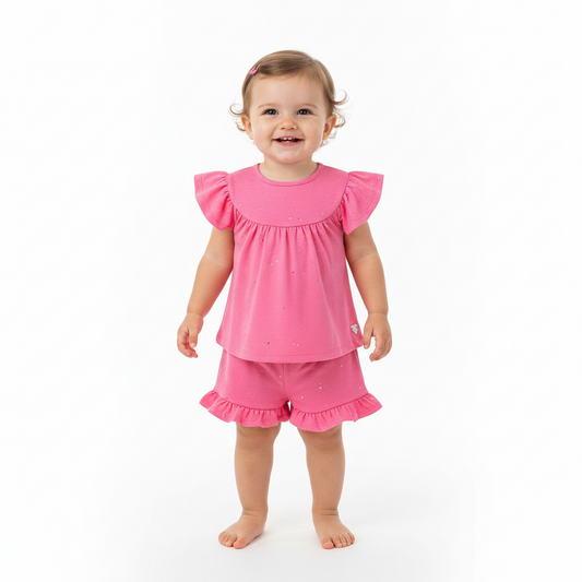 Set 2 piezas bebe niña rosado quimby 34140-GLI016