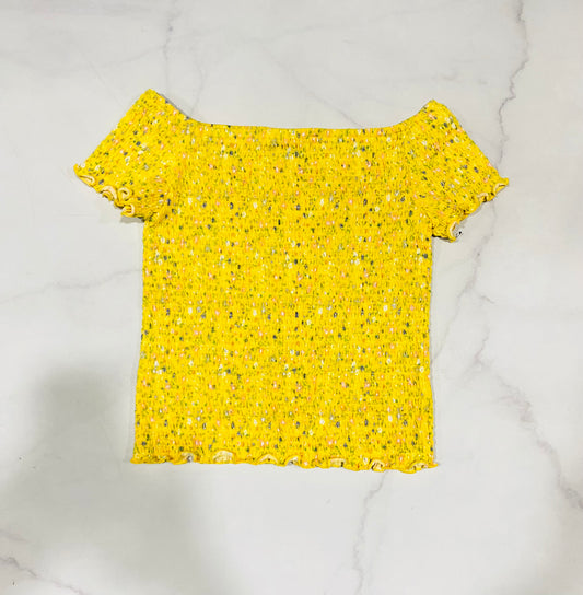 Camisa Blusa amarilla flores niña