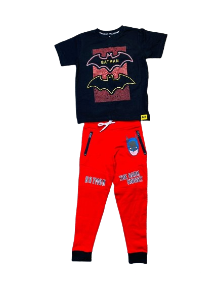 Set 2 piezas batman camisa negra niño