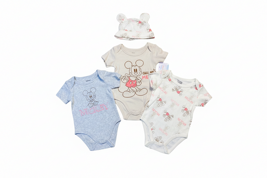 Set 4 piezas mameluco bebe niño mickey disney D9-MI-1252B promo 2x1000