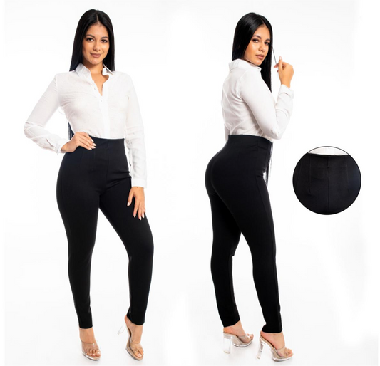 Leggings gruesa Pantalon con pinza negro mujer CPD1203-6 Chic mi 690590