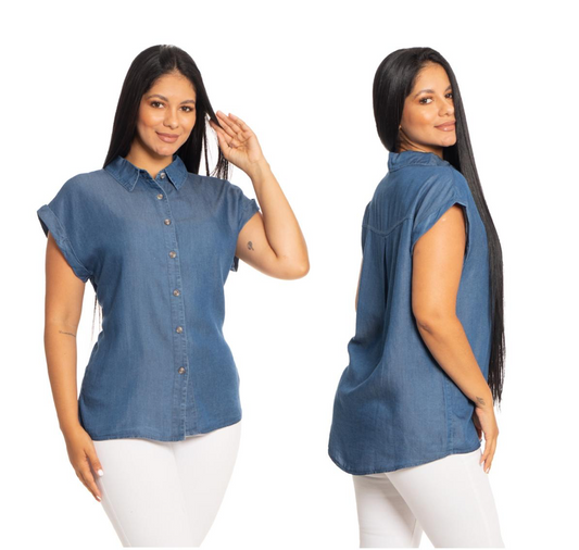 Camisa para dama jeans mujer Azul Claro CTD1143-18 545490 promo 2x1000