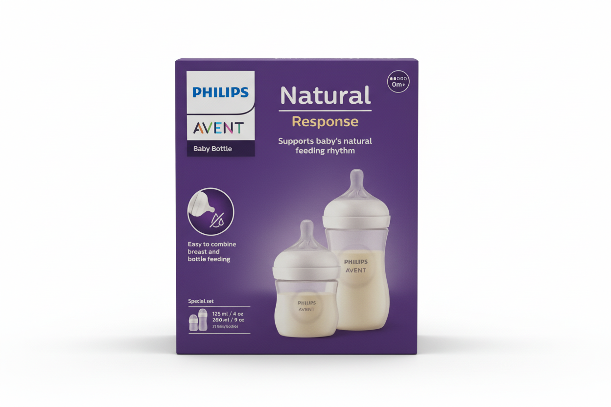 Biberon anticolicos Avent Natural Transparente 0m+ 2 set 125ml(4onz), 260ml(9onz)