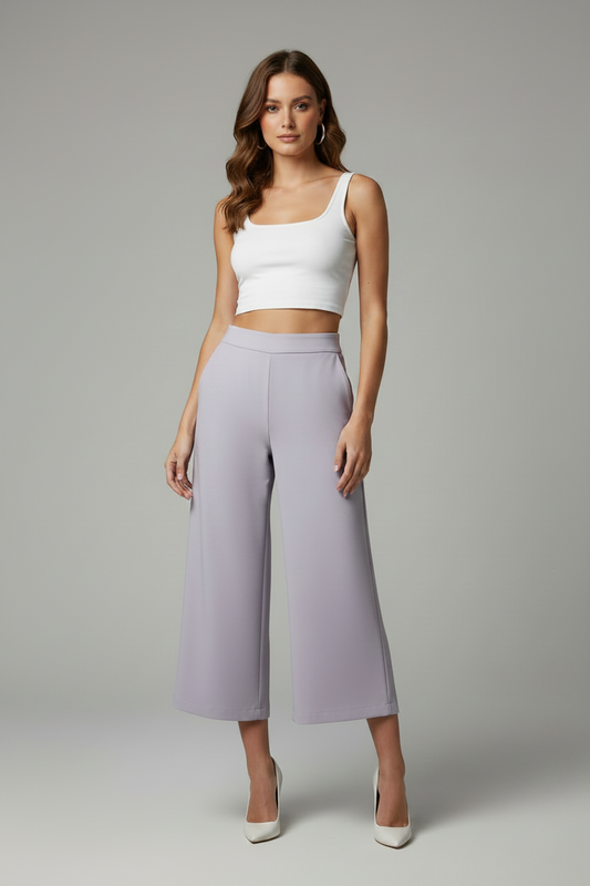 Pantalon formal dama Palazo flare pantaloneta morado IN3-2326 590490