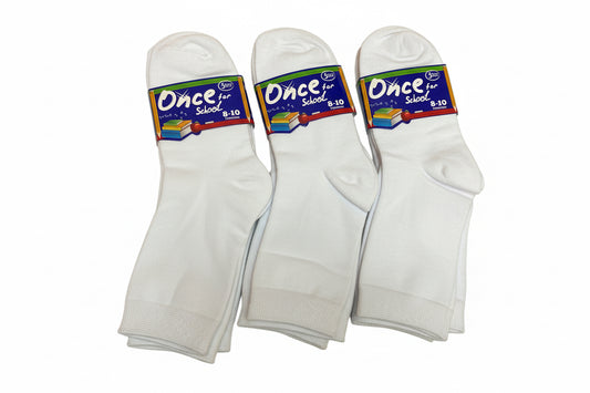 Set 3 calcetas calcetines escolar 8/10 blancas niño niña