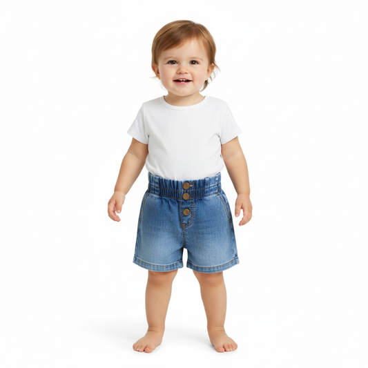 Short azul jeans bebe niña quimby 34023-184025 promo 2x1000