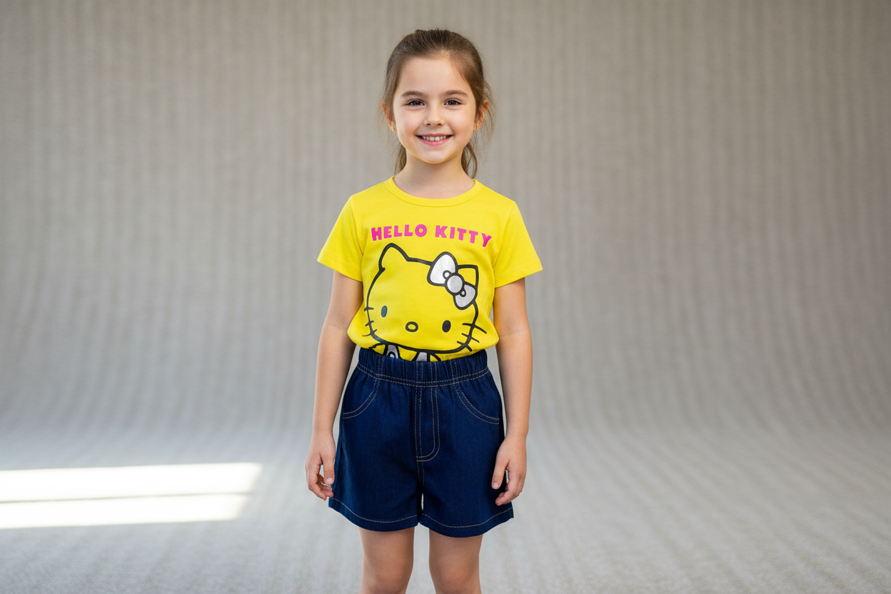 Set 2 piezas niña camisa amarilla Hello Kitty H9-HK-101D 490390
