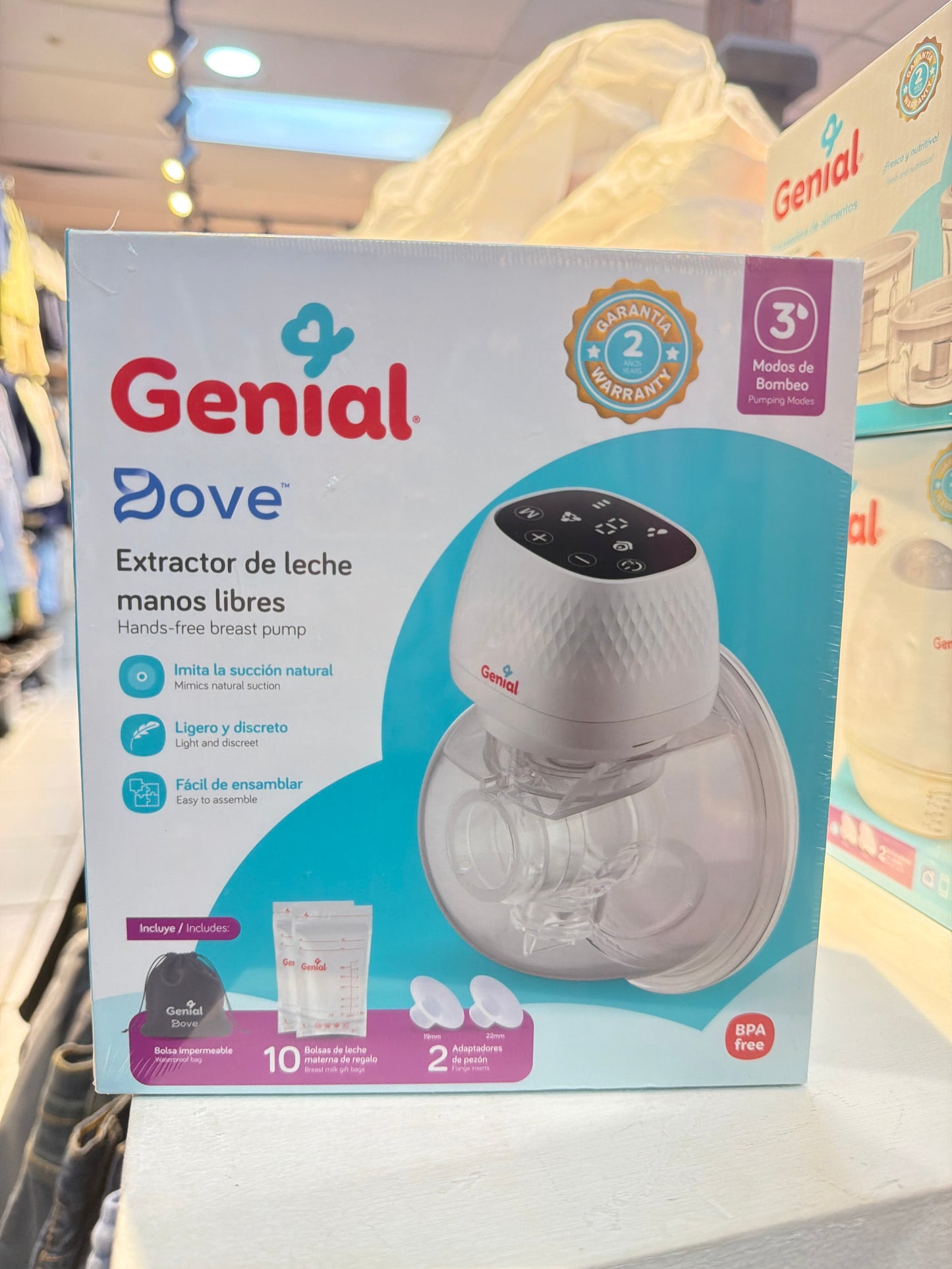 Extractor de leche manos libres bebe niño niña Genial