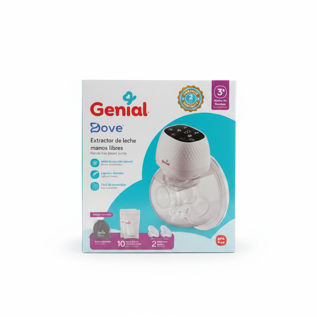 Extractor de leche manos libres bebe niño niña Genial
