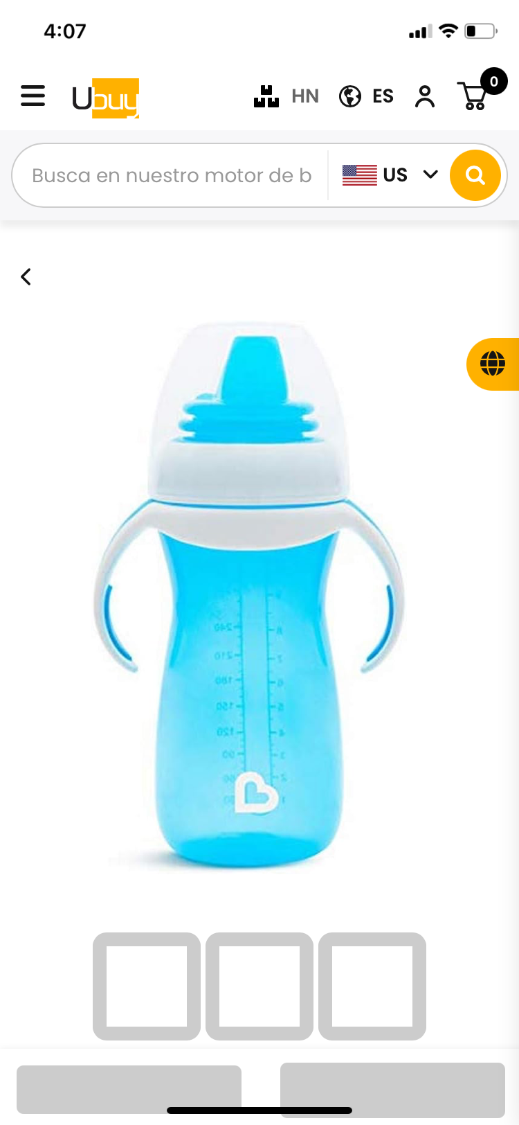 Vaso antiderrame azul celeste  munchkin bebe