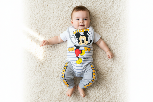 Set 3 piezas mameluco bebe niño mickey disney gris D9-MK-1110B 545490