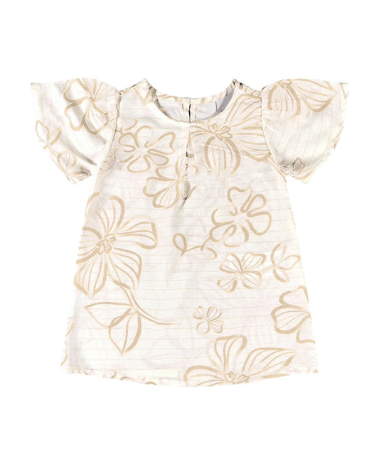 Vestido blanco flores bebe niña beige quimby  34147_151218