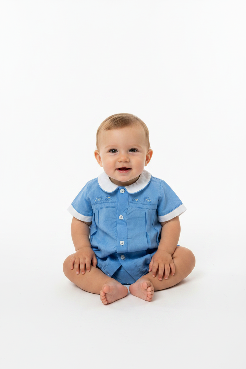 Mameluco azul oscuro bebe niño 51503 cuello peterpan